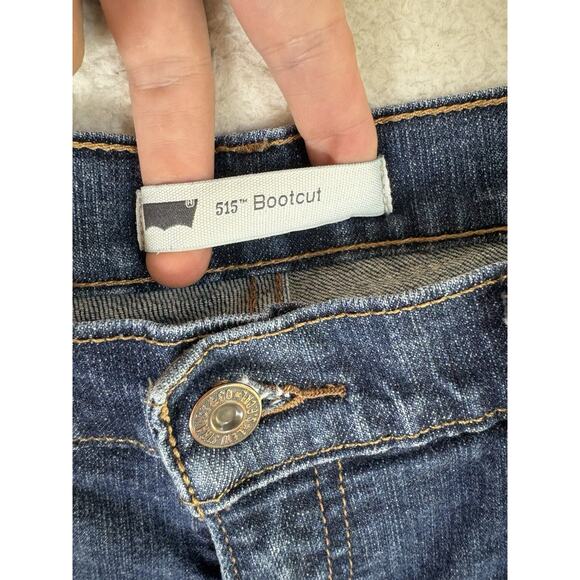 Levis 515 Jeans Womens sz 12 31x32 FITS 33x30 Blue Bootcut Dark Wash 5 Pocket - Picture 4 of 16